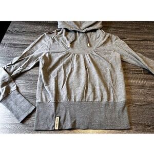 Naketano Cowl Neck Pullover Hoodie Womens Medium Gray Streetwear Quiet Luxury